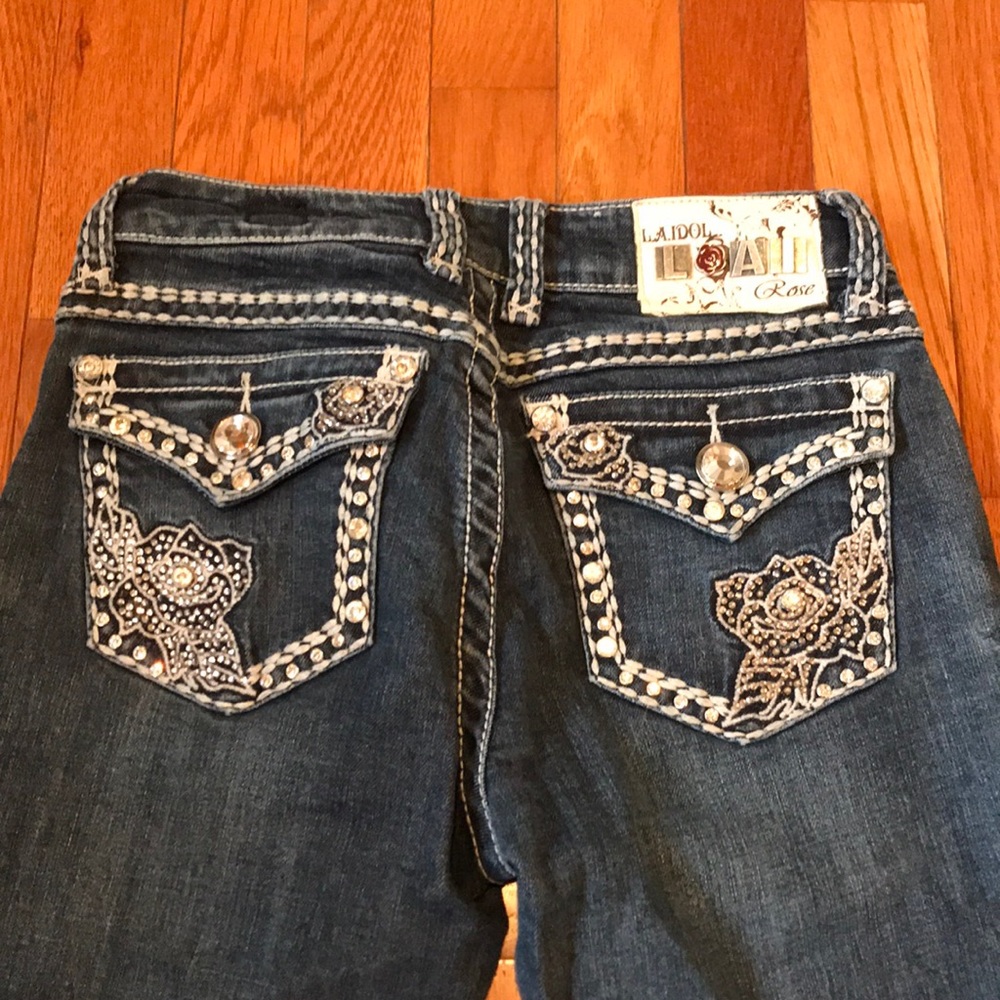 Crystal beaded jeans